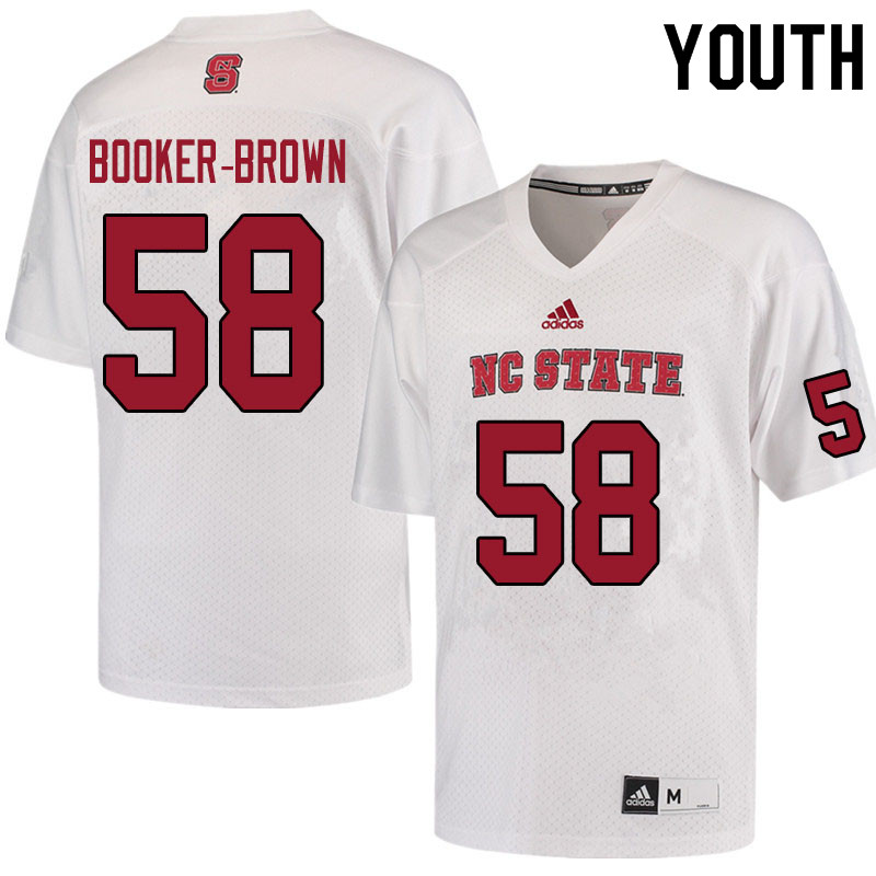 Youth #58 Nick Booker-Brown NC State Wolfpack College Football Jerseys Sale-White
